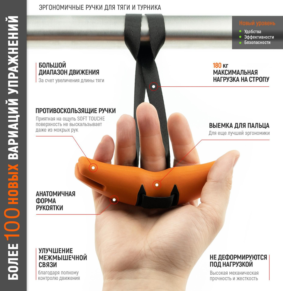 Эргономичные рукоятки для тренажеров и подтягиваний Goflex Ergo ...
