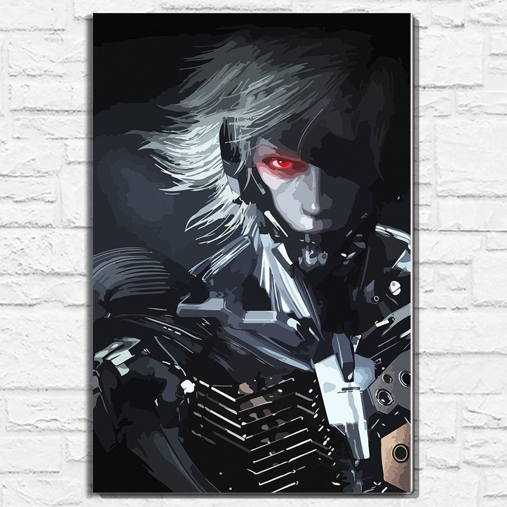 Картина по номерам на холсте игра Metal Gear Rising (Райден, PS, Xbox, PC, Switch) - 14250 В 60x40  #1