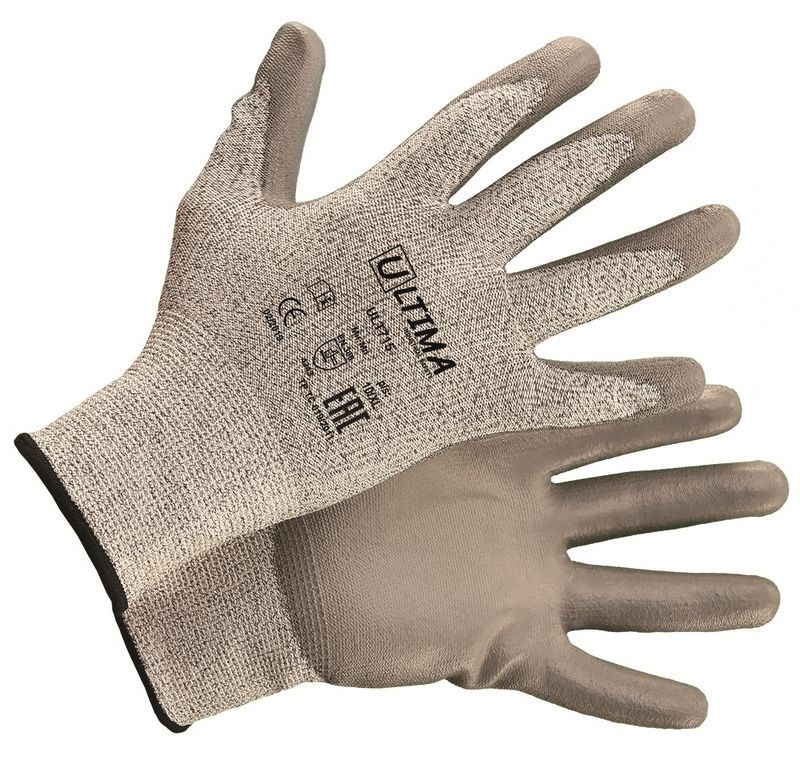 Перчатки ULTIMA ULT715 из специального порезостойкого волокна (защита 3) с полиуретановым покрытием. #1