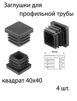 Заглушка для трубы 40х40 с регулировкой