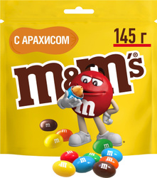 Драже M&M's с арахисом и молочным шоколадом, 145 г