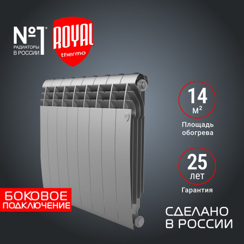 Секционный радиатор Royal Thermo BiLiner 500, Биметалл, 8 секц. купить ...