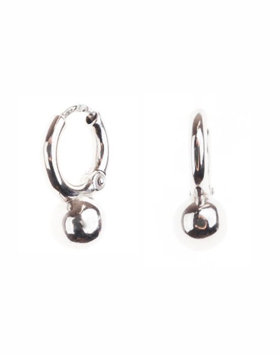 Серьги - кольца с подвеской шар dD12 мм серебро 925 - купить с ...