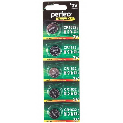 Батарейка литиевая таблетка Perfeo Lithium Cell CR1632, 15 шт (3 ...