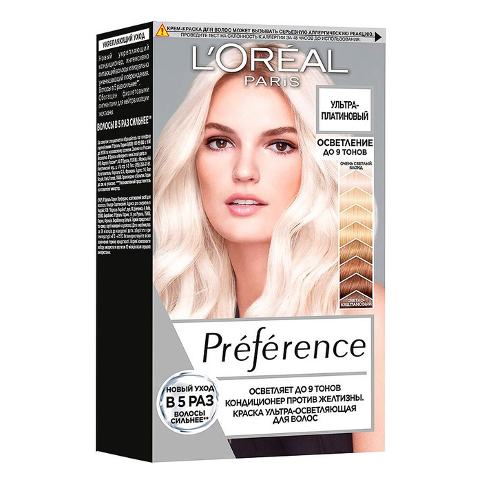 Осветлитель для волос L'Oreal Paris Preference, Ультра-платиновый ...