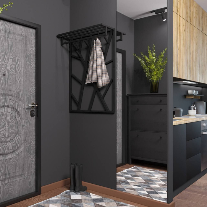 Вешалка в прихожую Dekor LOFT Вешалка настенная 6 крючков, 75x23x100 см ...