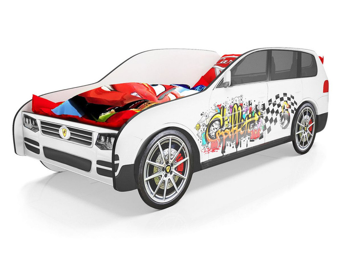 Кровать-машина Фольксваген Туарег Белый (VW Туарег) Без подсветки ...