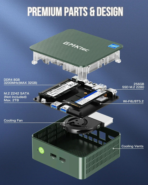 GMKtec Мини-ПК G3 (Intel Processor N100, RAM 16 ГБ, SSD 1024 ГБ