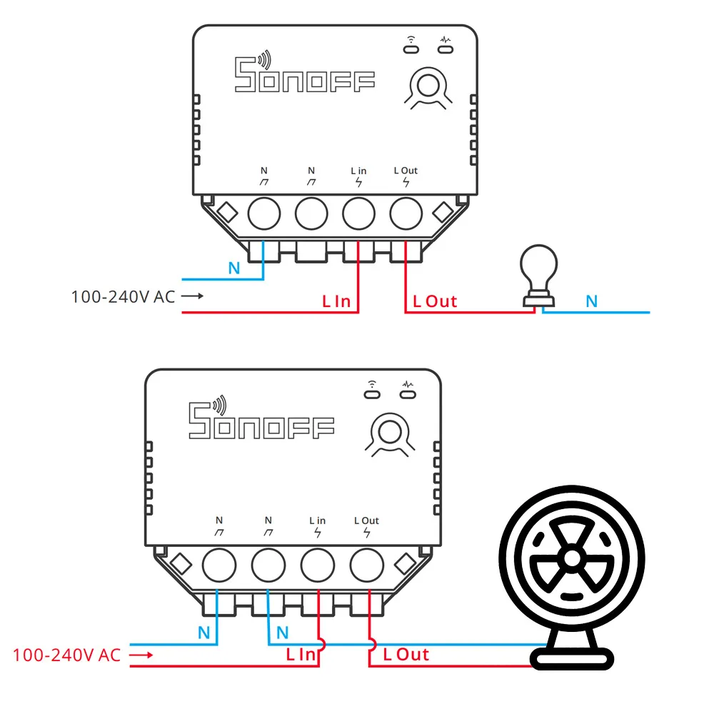 Схема подключения sonoff mini r2