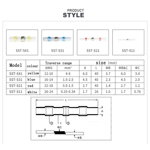 Термоусадочные соединители для электрических проводов, сварочные втулки, термоусадочные соединительн