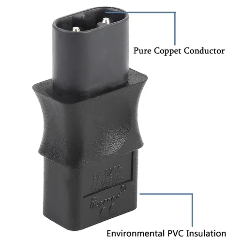 2-контактный адаптер переменного тока IEC 320 C8 папа IEC 320 C9 мама , преобразователь IEC 320 C8 в