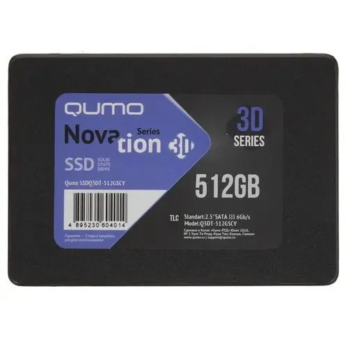 QUMO 512 ГБ Внутренний SSD-диск Novation 3D Q3DT-512GSCY (Q3DT-512GSCY)
