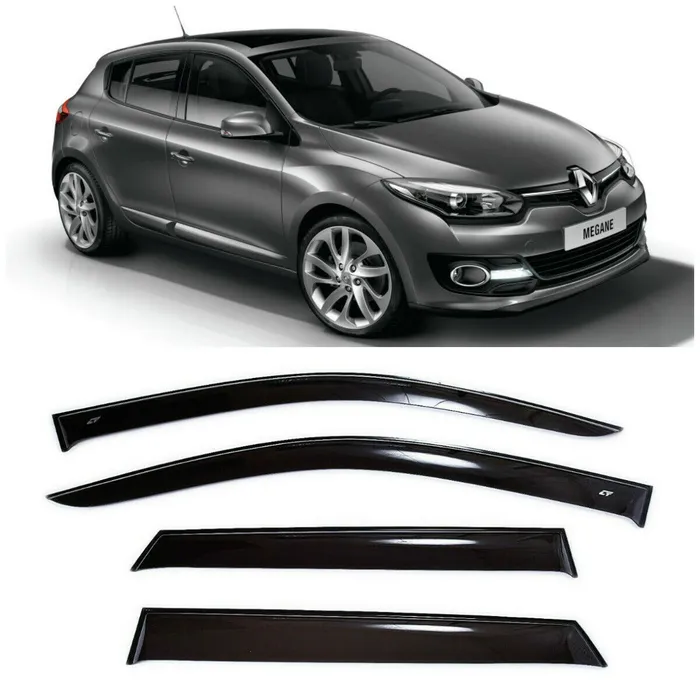 Дефлекторы боковых стекол Cobra Tuning на Renault Megane 3 III Hb 5 door 2008 - 2015 - Ветровики боковых #1