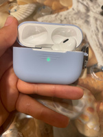 Силиконовый чехол для наушников AirPods Pro 2 с карабином / Аирподс про 2 / Небесно голубой #18, Екатерина К.