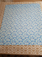 Напольный коврик для ванной из вспененного ПВХ 130x100 см, голубой/синий, с рисунком "Камушки" #7, Светлана А.