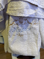 Полотенце банное, махровое, подарочное с вышивкой имени Мария и узором, 70*140 см, 100% хлопок #2, Юлия В.