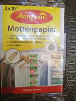 Aeroxon (Аэроксон) Mottenpapier делящиеся бумажные листы от моли, 2 ленты по 10 листов 1 шт #40, Стлева Ольга