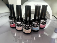 Xnail Professional Каучуковая камуфлирующая база для ногтей с Золотой и Серебряной поталью Silver Rush Base, 10мл #68, Alina G.