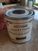 Краска для мебели меловая, для декора Chalky Finish, матовая, акриловая (водная), быстросохнущая, без запаха (краска для дерева, для кухонных фасадов, для дверей), 0.245 кг, 0.125 л, Graphite (Графит) #68, Евгения Т.