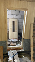 Дверь для бани и сауны со стеклом 70х160 см., осина, деревянная дверь в парную #6, Александр П.