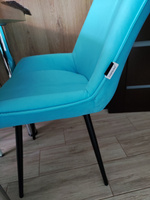 Комплект стульев Осло, велюр антикоготь, светло-бирюзовый, чёрные ножки, 2 шт. #11, Мария М.