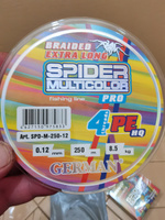 Шнур плетёный Spider Multicolor / 4x жильный / 250м #40, Андрей П.