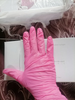 Нитриловые перчатки - Wally plastic, 200 шт.(100 пар), одноразовые, неопудренные, текстурированные - Цвет: Розовый; Размер M #44, Елена К.