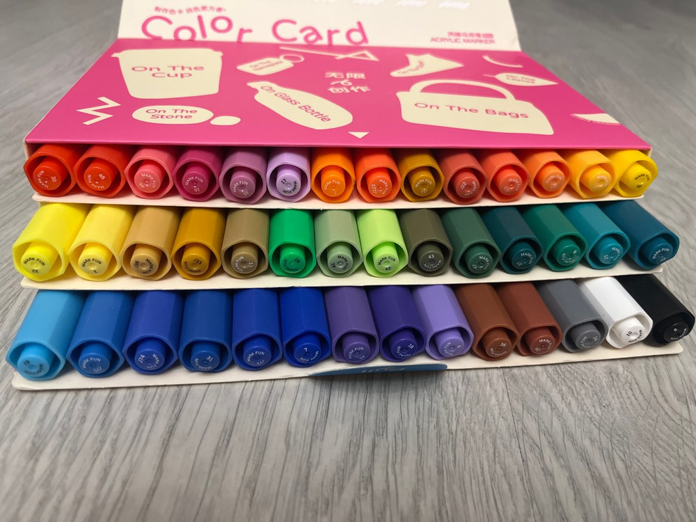 Акриловые маркеры Kasimir MARK FUN Ultra. Набор 48 цветов для скетчинга ...