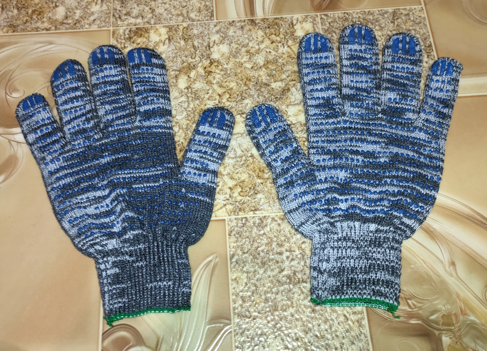 Строительные рабочие перчатки ХБ с ПВХ покрытием, ГОСТ, набор 100 пар ...