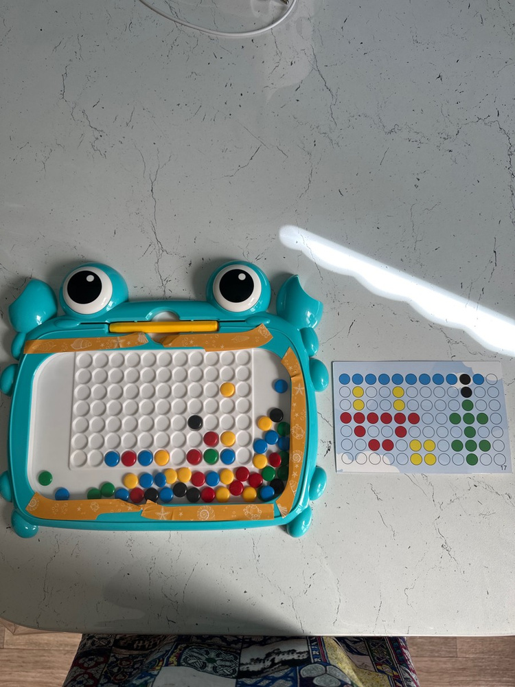 Развивающий магнитный планшет "Веселый краб",Магнитная цветная доска ...