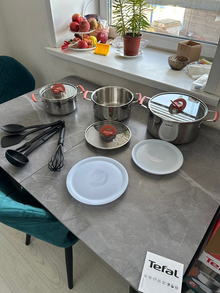 Мультикастрюля 2.5 л 16 см Tefal Optispace с крышкой, из нержавеющей ...