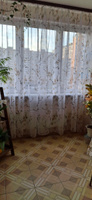 Curtain & Textile Тюль высота 250 см, ширина 400 см, крепление - Лента, Белый,светло-коричневый #117, Ирина С.