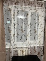 Curtain & Textile Тюль высота 250 см, ширина 500 см, крепление - Лента, Белый,светло-коричневый #47, Надежда К.