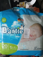 Подгузники детские Barlie №1 размер New born для новорожденных 2-5кг, сумка в роддом, 20шт. в упаковке #6, Светлана Г.