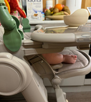 Стульчик для кормления Happy Baby Berny Lux New до 25 кг, шезлонг, 4 поворотных колеса, серый #8, ANNA ZILFIMYAN