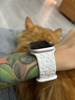 Силиконовый ремешок с леопардовой гравировкой, совместимый с Apple Watch 41мм #23, Анна А.