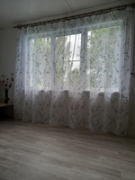 Curtain & Textile Тюль высота 230 см, ширина 200 см, крепление - Лента, серая сакура #172, Ирина С.