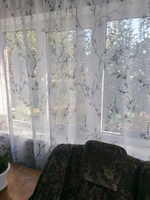 Curtain & Textile Тюль высота 220 см, ширина 400 см, крепление - Лента, синий сакура #89, Ольга С.