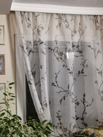 Curtain & Textile Тюль высота 180 см, ширина 200 см, крепление - Лента, Белый,светло-коричневый #100, Надежда Г.