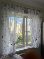 Curtain & Textile Тюль высота 150 см, ширина 150 см, крепление - Лента, серая сакура #69, Анна П.