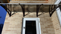 Усиленный козырек над крыльцом, дверью, входом, окном, для дома и дачи Алмарта с коричневыми кронштейнами и поликарбонатом бронза 105SB2100 #1, Andrey G.