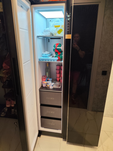 Холодильник Weissgauff WSBS 590 BG NoFrost Inverter Premium, черный ...