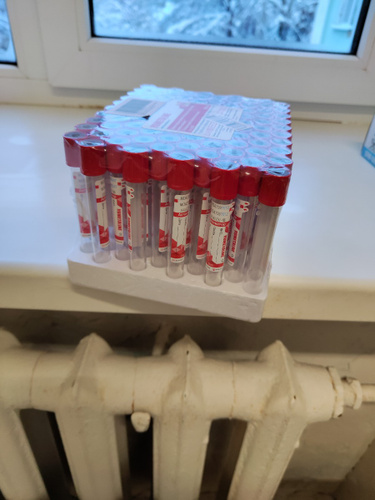 Пробирка вакуумная 6 мл, 13х100 мм с активатором свертывания (красная ...