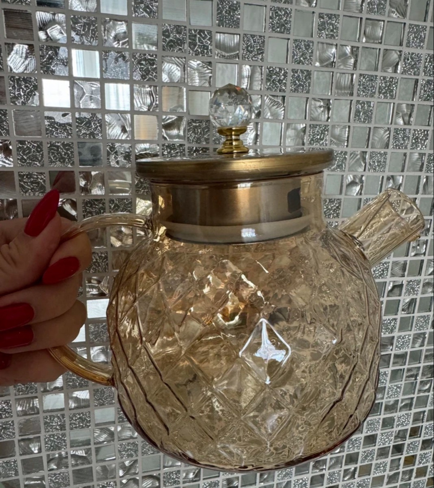 Чайник заварочный, стеклянный с крышкой и фильтром пружинкой купить на ...