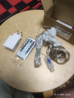 Гирлянда штора занавес на окно/стену 3х3 питание от usb, с пультом, на крючках/капля росы #41, Александр К.