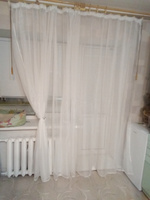 LUX CURTAIN Тюль высота 240 см, ширина 500 см, крепление - Лента, БЕЛЫЙ #62, Ольга М.