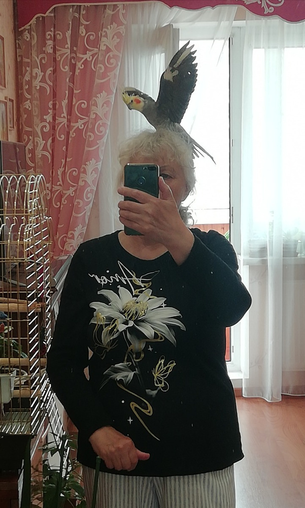 Лонгслив Женский белый, желтый крайола Длинный, размер 42 Хлопок прямой ...