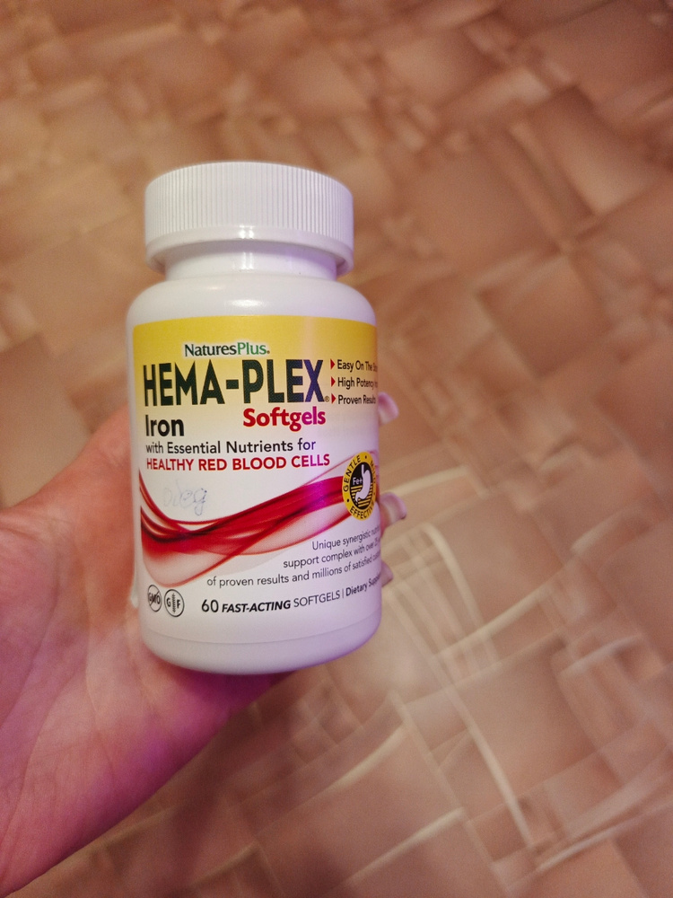 Витамины Железо Hema-plex 85 гм, 60 капсул / хема-плекс Iron 85 gm, 60 ...