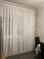 Curtain & Textile Тюль высота 260 см, ширина 400 см, крепление - Лента, Белый с серебром #74, Александра М.