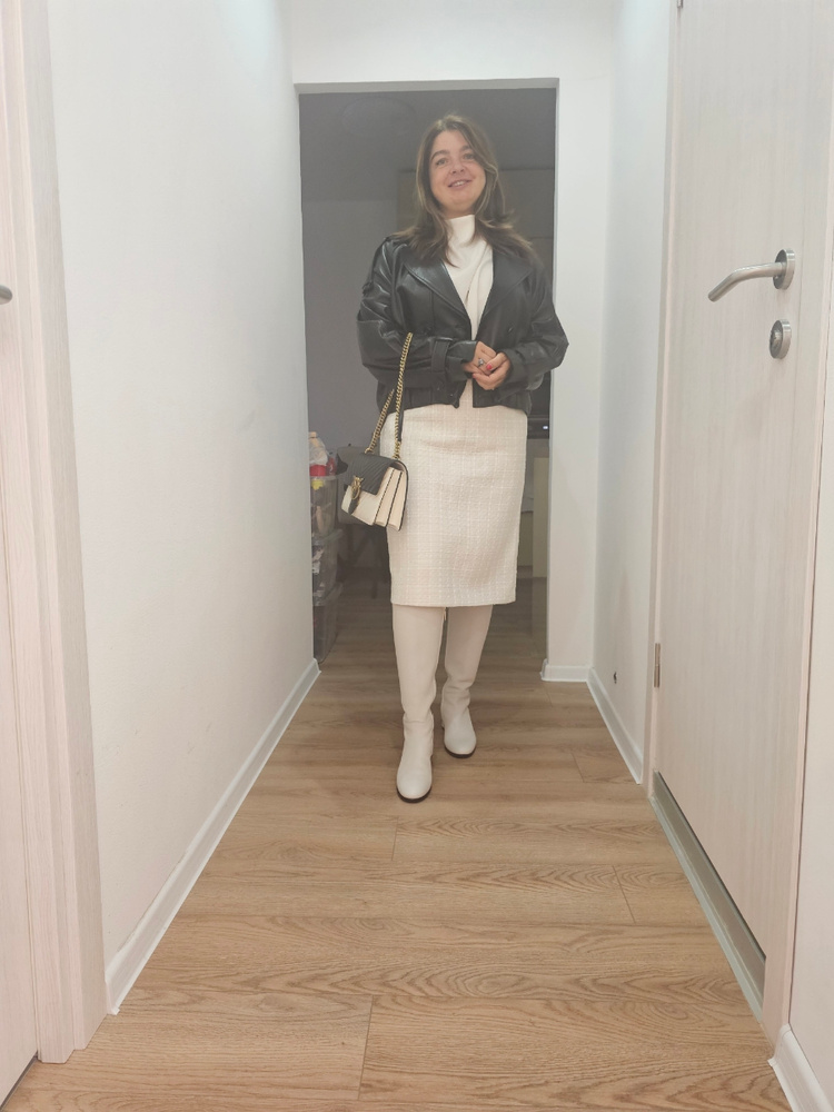 Юбка Женский a'Elita moda кофейный, коричневый Твид прямая, размер 44 ...